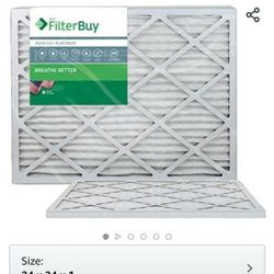 FilterBuy 24x24x1 MERV 13 Pleated AC Furnace Air Filter, (Pack of 2 Filters), 24x24x1 – Platinum