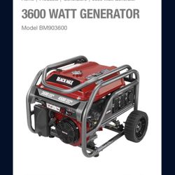 Black max 3600 watt generator
