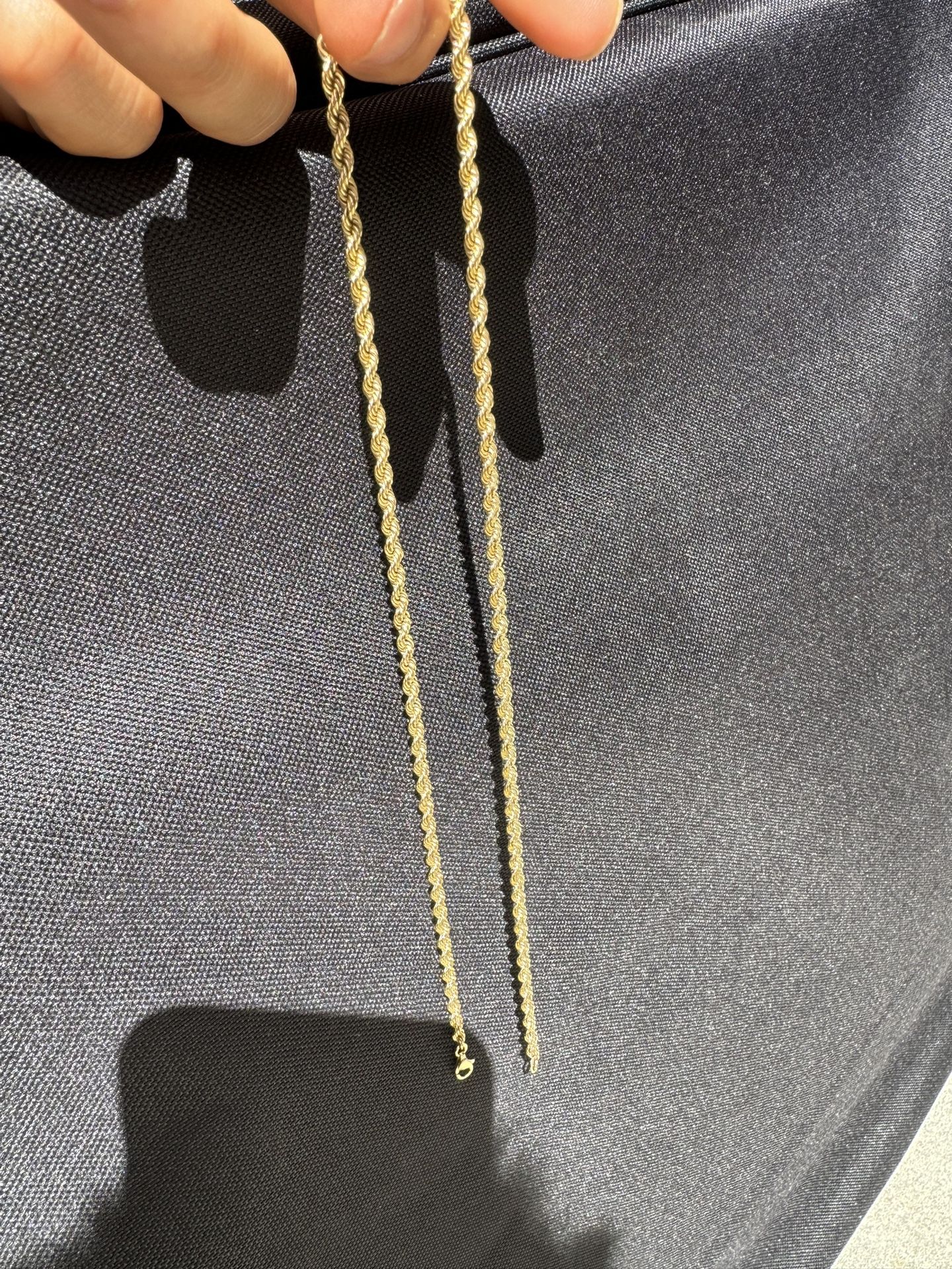 Real 14k Solid Gold Rope Chain