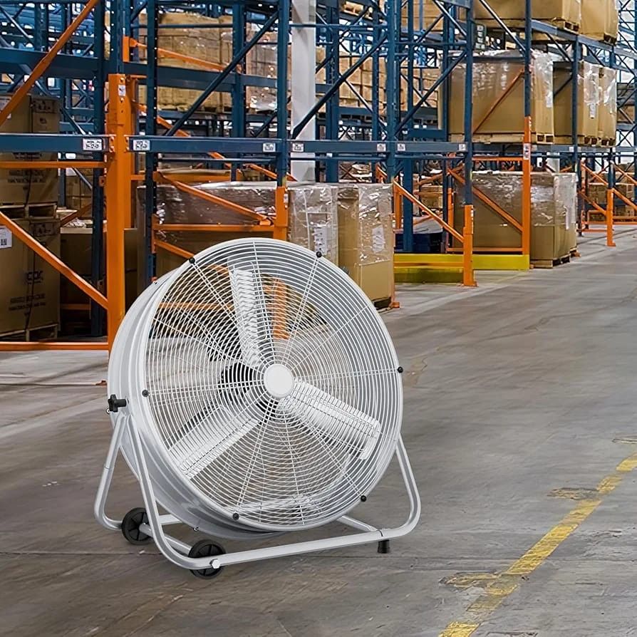 mollie 25 Inch Industrial High Velocity Floor Drum Fan with 3 Speed Heavy Duty Metal Adjustable Tilt Portable Air Circulator for Home Bedroom Garage