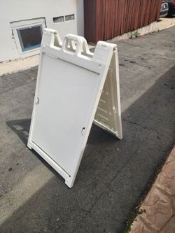White Plastic A-Frame Sidewalk Sign Stand