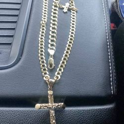 14kt Solid Gold Chain And Pendant 