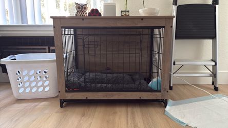 End table dog crate
