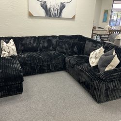 Black Corduroy Sleeper Sofa 