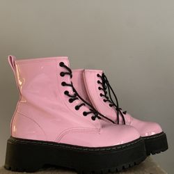 Pink Steve Madden platform boots 