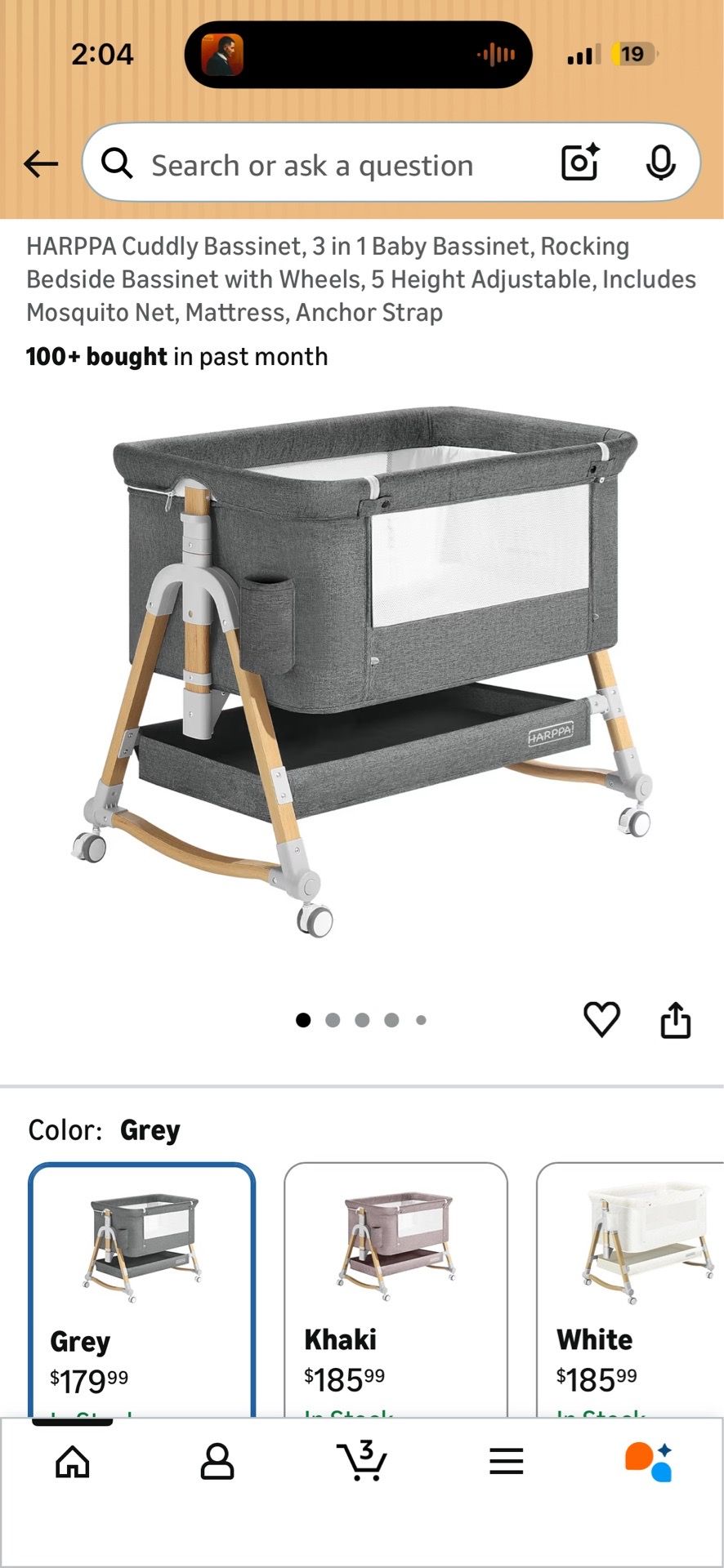 Harppa Baby bedside Bassinet /changing station