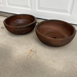 14 1/2” And 6” High Terracotta Pots