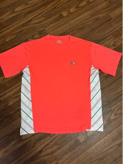 Fila Men’s Coral & White Short Sleeve Tennis Shirt XL