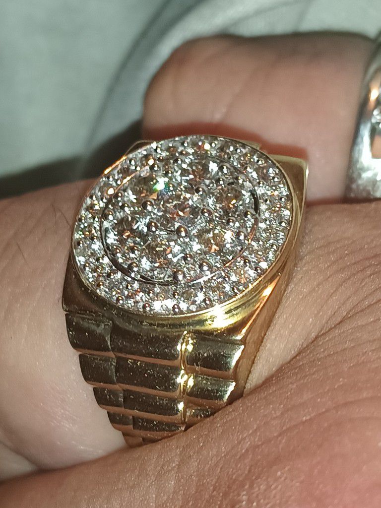 10k Large Vvs 2crt Natural Diamonds Ring Brand New 