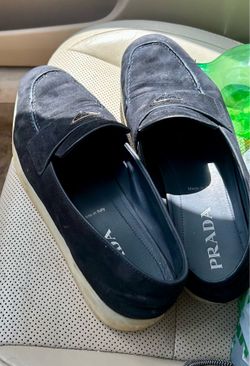 Prada Navy Suede Loafers - Men’s Size  10.5- Excellent Condition”
