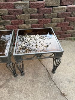 Tempered glass side tables and coffee table