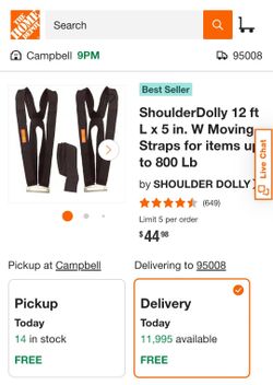 Shoulder Dolly Moving Straps