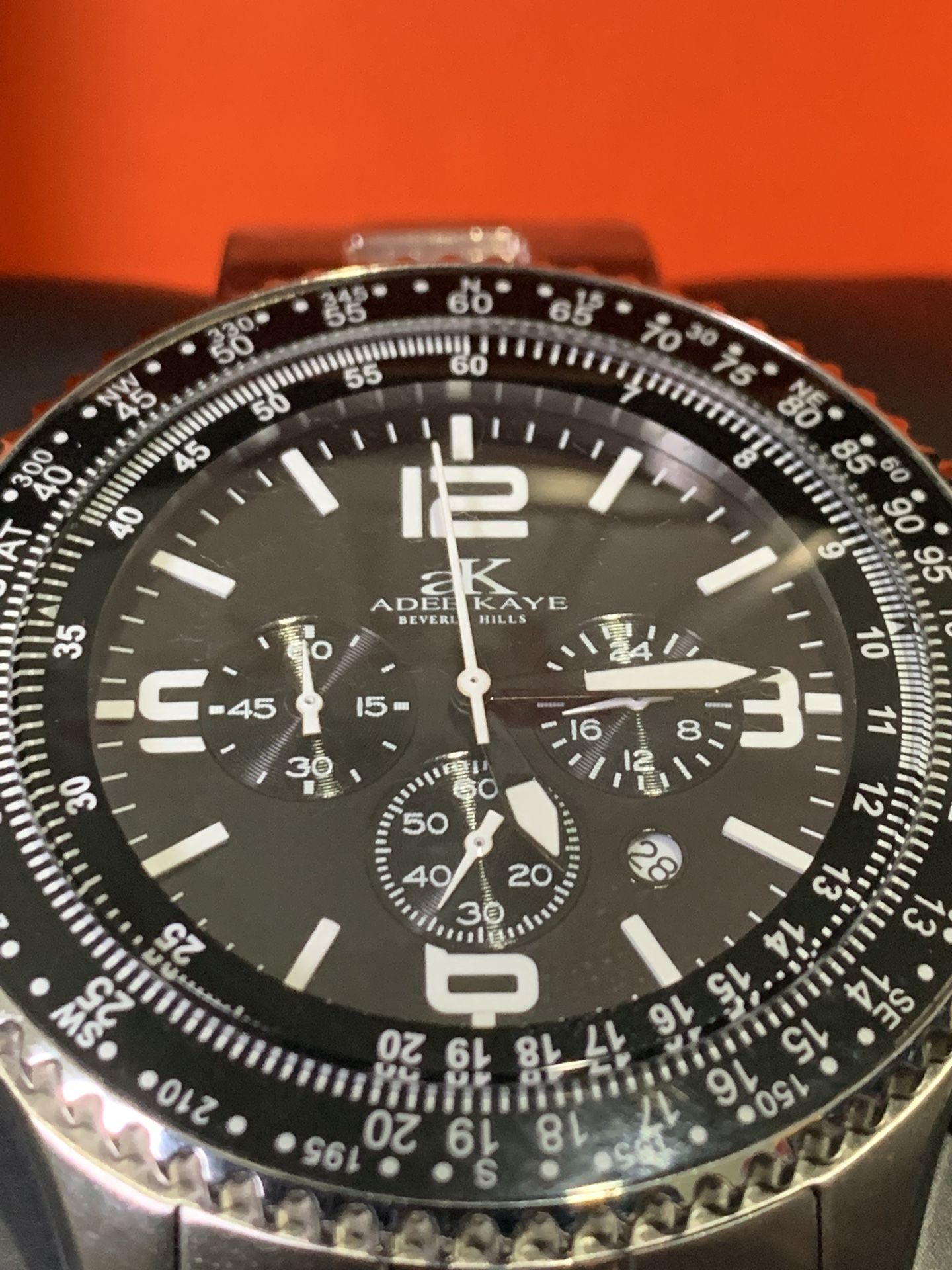 Adee Kaye Men’s Navigation Chronograph Watch AK9001-MB *NWT* with original box
