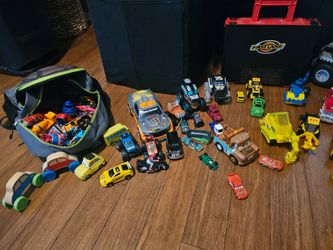 All size toy cars and trucks