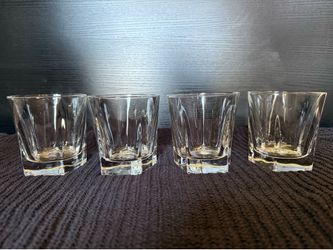 4pc Clear Geometric Tapered Whiskey Tumbler Glasses