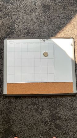 Dry/Erase wall calendar and cork board