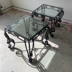 Wrought Iron End Tables 