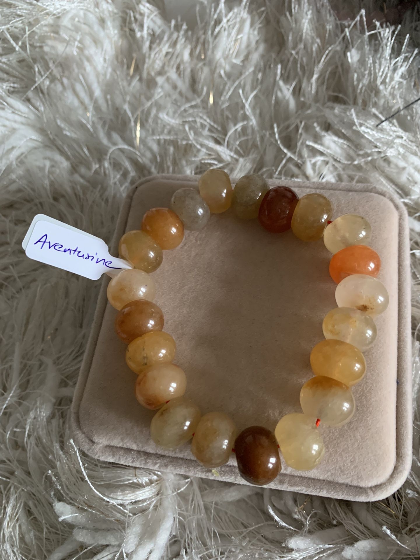Beautiful aventurine bracelet with natural stones.