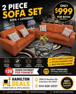 🛋️ 2 Piece Sofa Set + Loveseat – Only $999