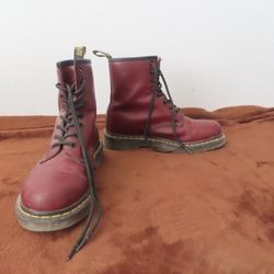 Dr Martens 1460 Oxblood Cherry Red Boots Combat Lace Up Womens 7 men 6