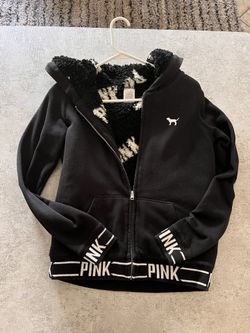 PINK Jacket With Black And White Lining