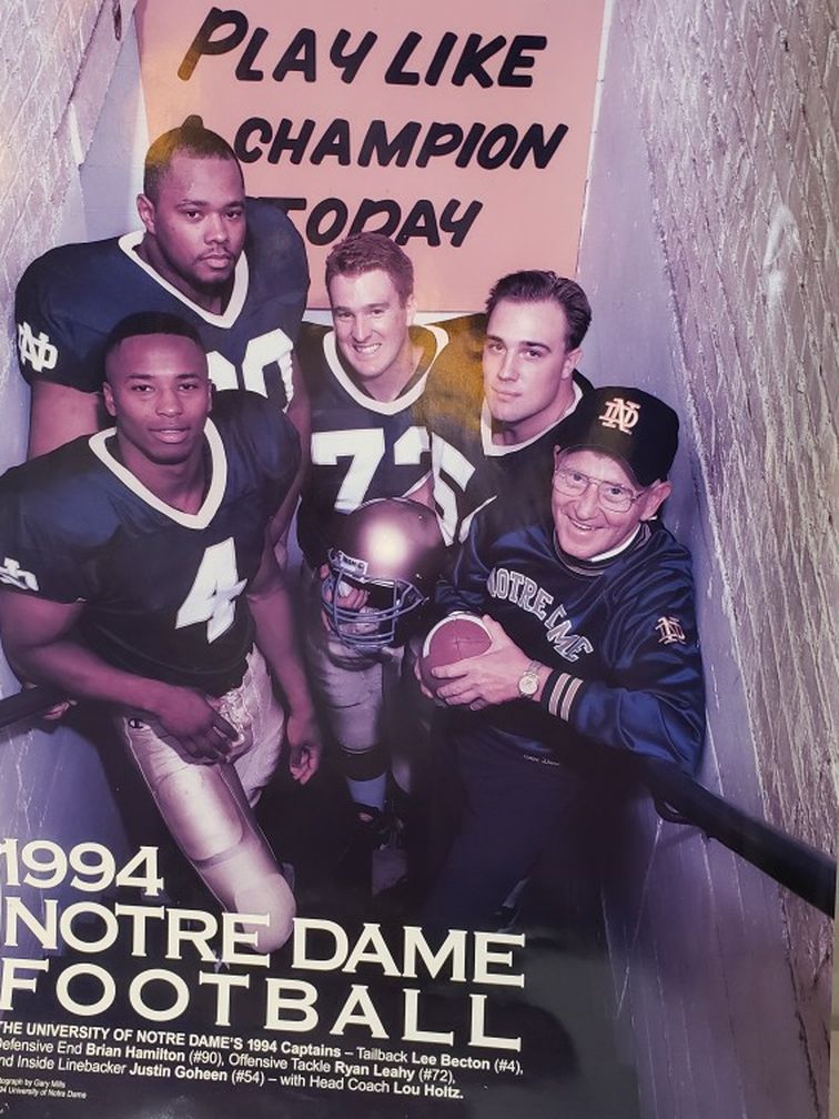Vintage Notre Dame Football 1994 Captains Poster