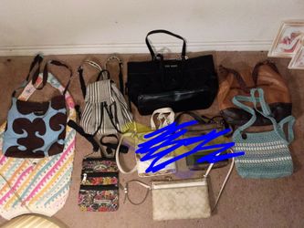 Total of 8 bags, purses.