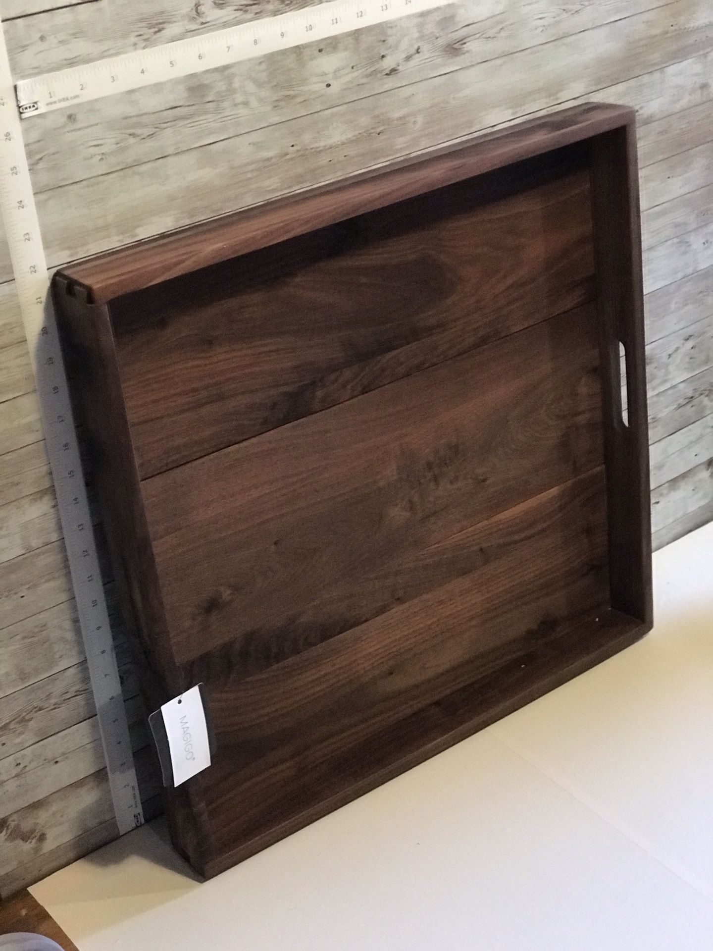 Large solid wood serving tray 22” x 22”