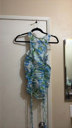 See-through tie-dye bathing suit cover-up
