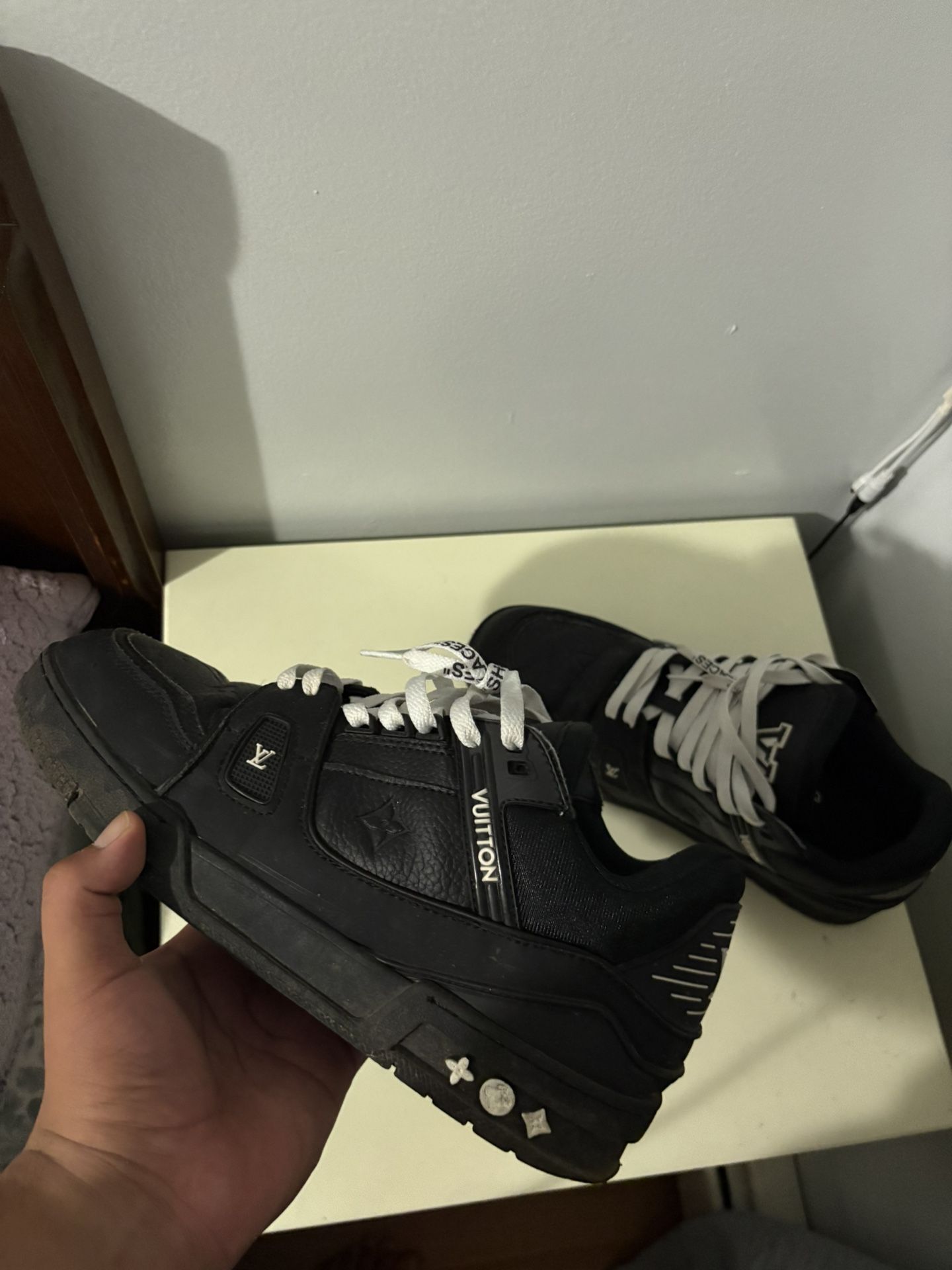 Louis Vuitton black and white trainers