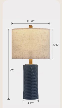 New - 22" Ceramic Table Lamp, Modern Bedside Nightstand Lamps Desk Lamps for Bedroom Living Room - small crack (photo)