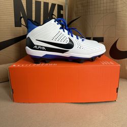 Nike Mens 10 Alpha Menace Strong Football Cleats White/Hyper Royal II5139-101