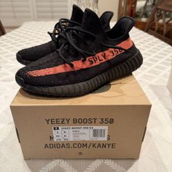 Adidas Yeezy Boost 350 V2 Red Stripe USED Size 9