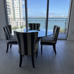 Glass table With 4 chairs 