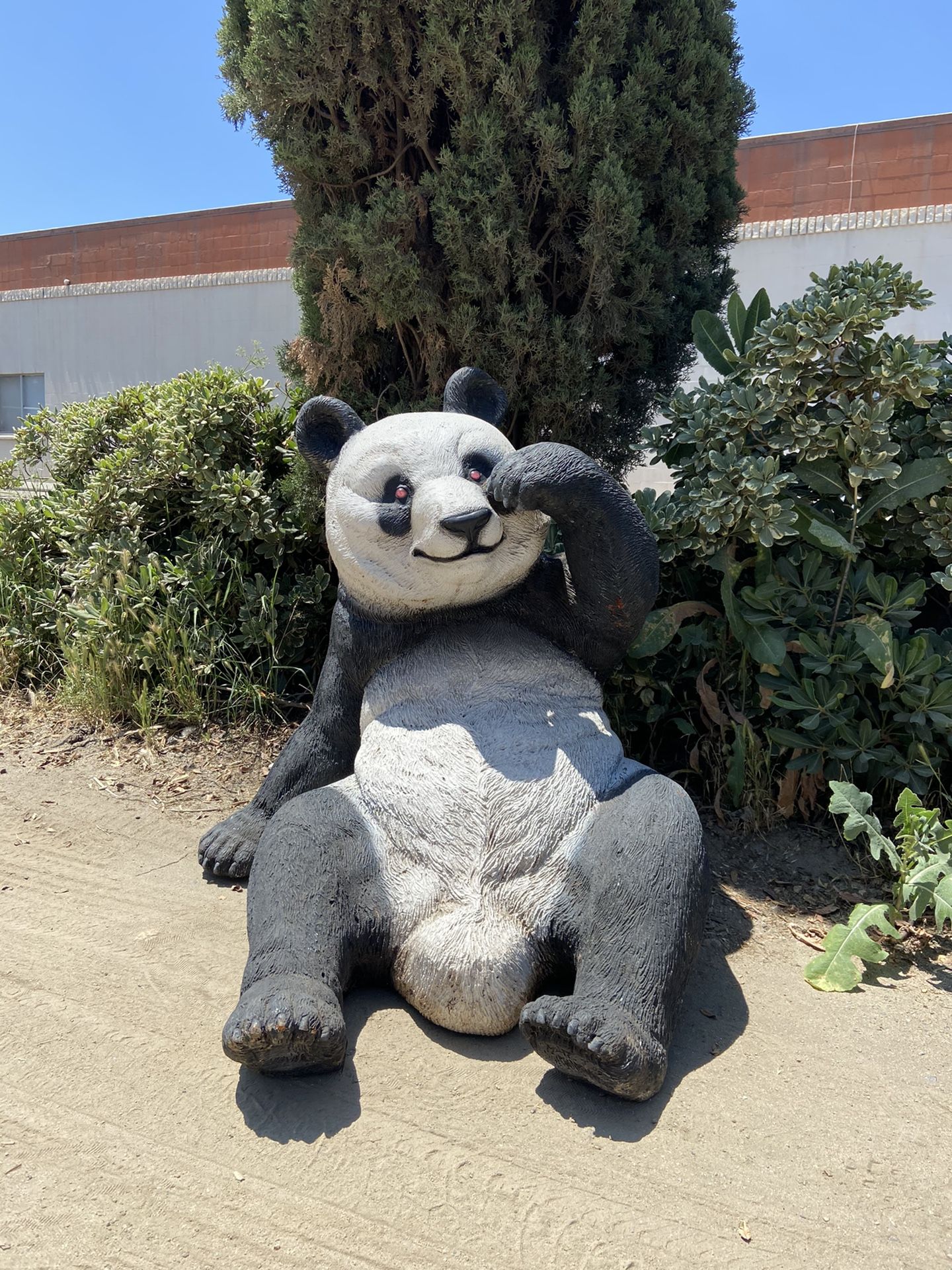 LARGE RESIN PANDA BEAR GARDEN STATUE 37 Inches tall x 38 inches wide x 42 inches deep