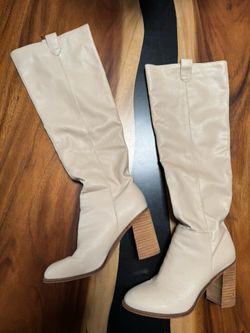 Vici Cream Knee-High Boots