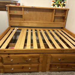 Full-size Wood Bed frame. 