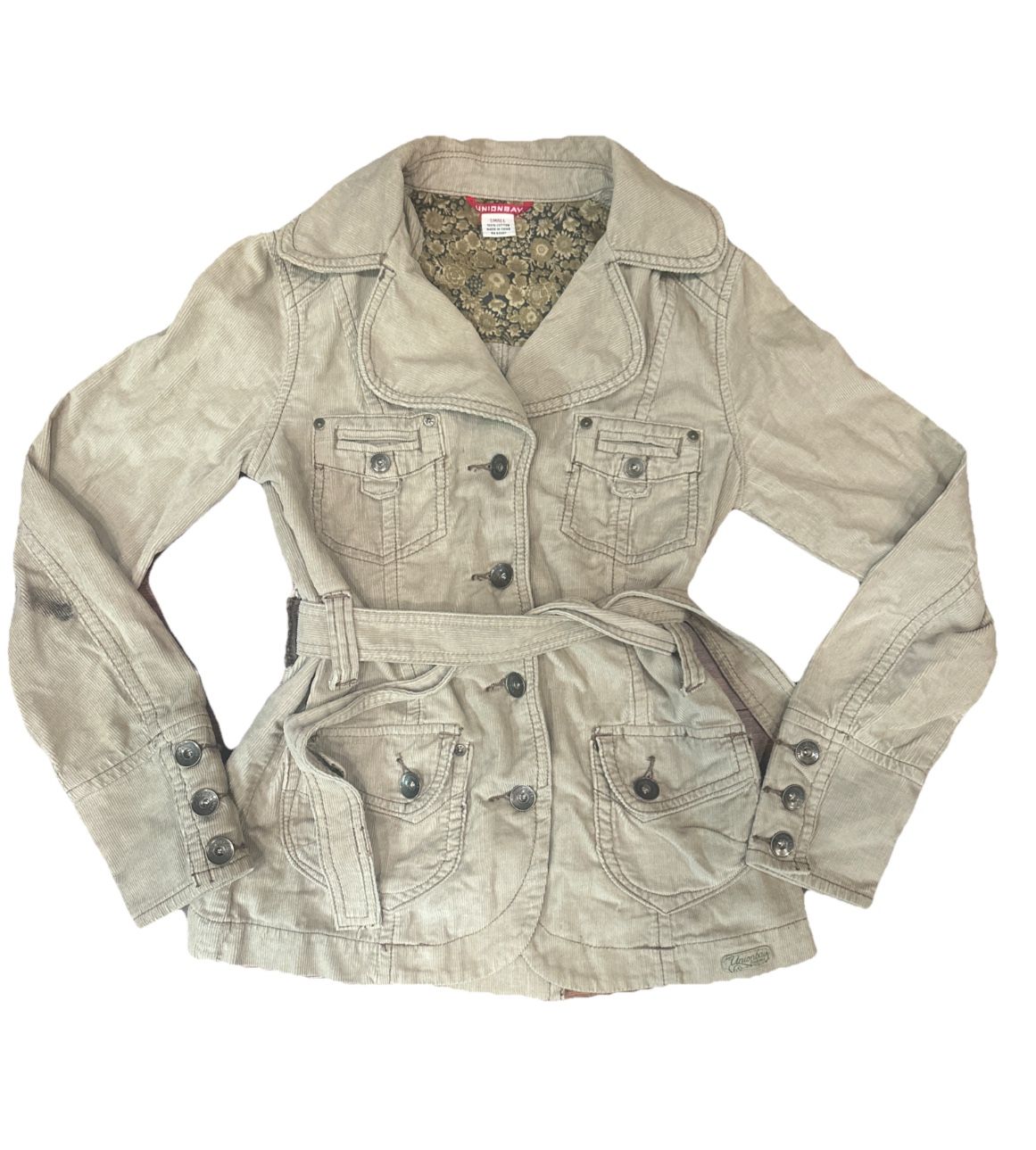 Y2K Vintage Union Bay Corduroy Khaki Small Blazer Jacket