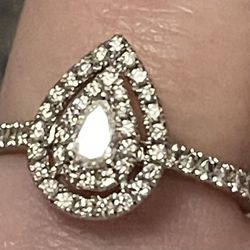 14K White Gold Ring | Ellaura Couture Collection - 5/8 ctw Pear Diamond