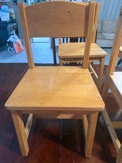 Wooden Kids Chairs Set of 4