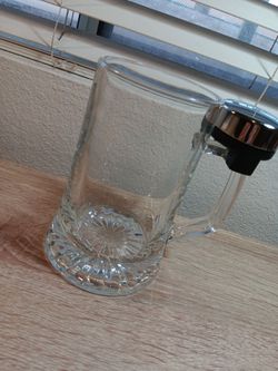 Clear Glass Beer Mug with Bicycle Bell