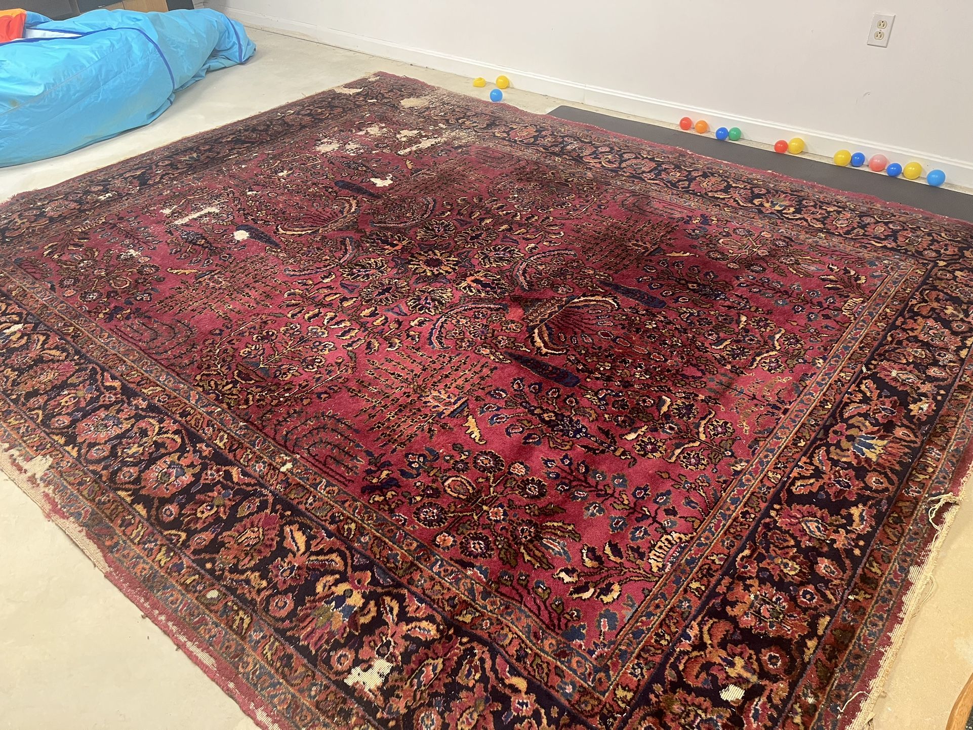 Vintage Persian Sarouk Carpet 