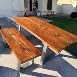 Heavy Duty Wooden Kitchen Table With Bench Seat