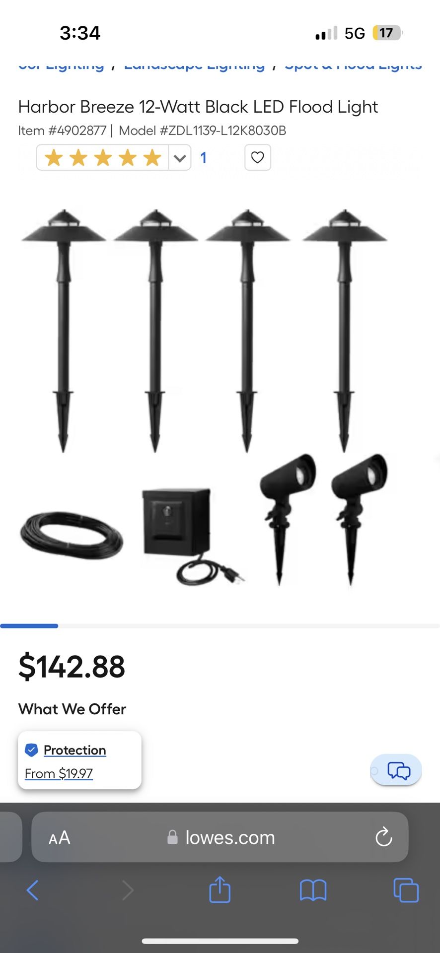 Harbor Breeze 12-Watt Black LED Flood Light Item #4902877 |