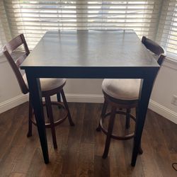 High Table With 2 Swivel Chairs