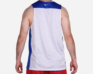 Nike Dri Fit Basketball Reversible Tank Top Mens L-T Blue White Swoosh Logo