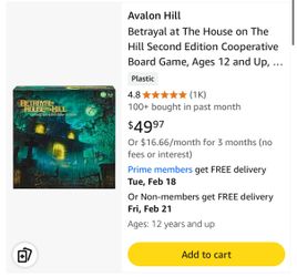 Betrayal At House On The Hill Board Game