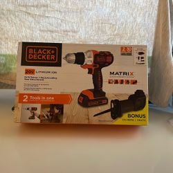 The Brand Is Black Decker 20 V Max Lithium Ion  Real Driver, Reciprocating Saw Attachment Matrix With Bonus/