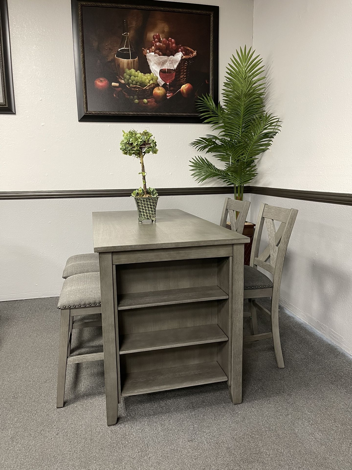 5PC Gray Dining Table Set