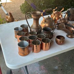 Copper Tea Pots, Cups, Decorating Things While Decorating